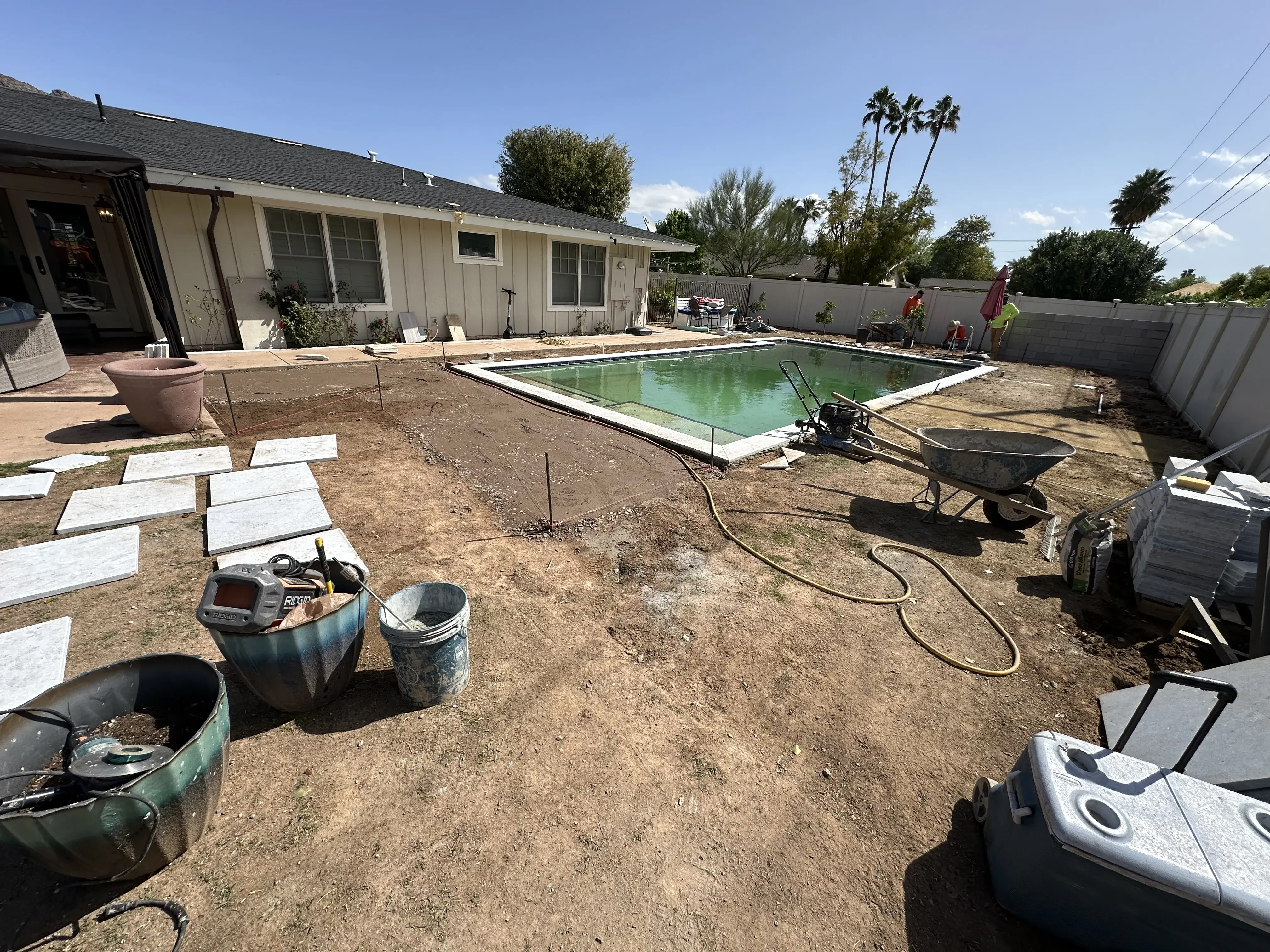 Before: New landscaping and decorative rock installation