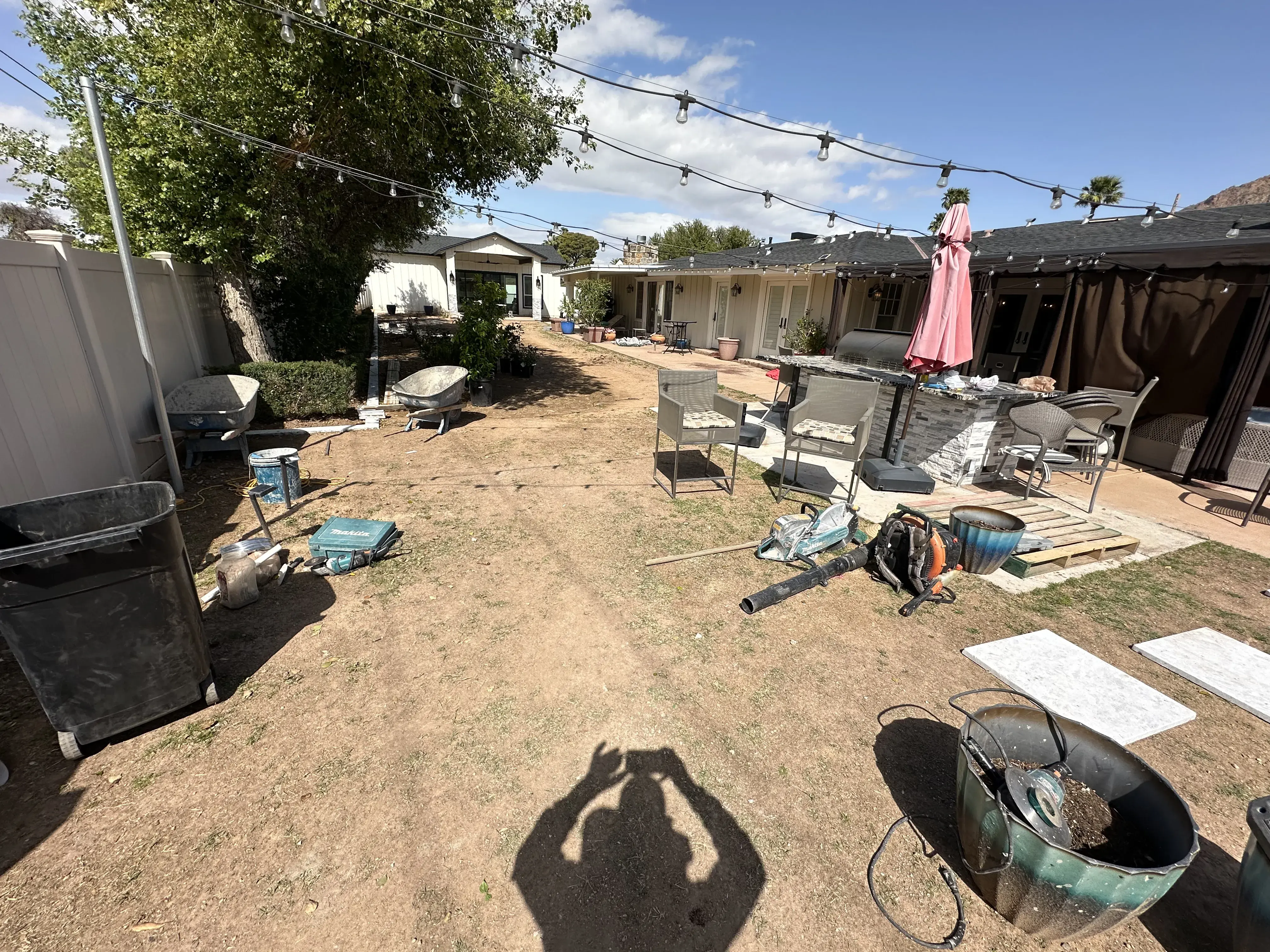Before: Backyard renovation with native plants and paver patio