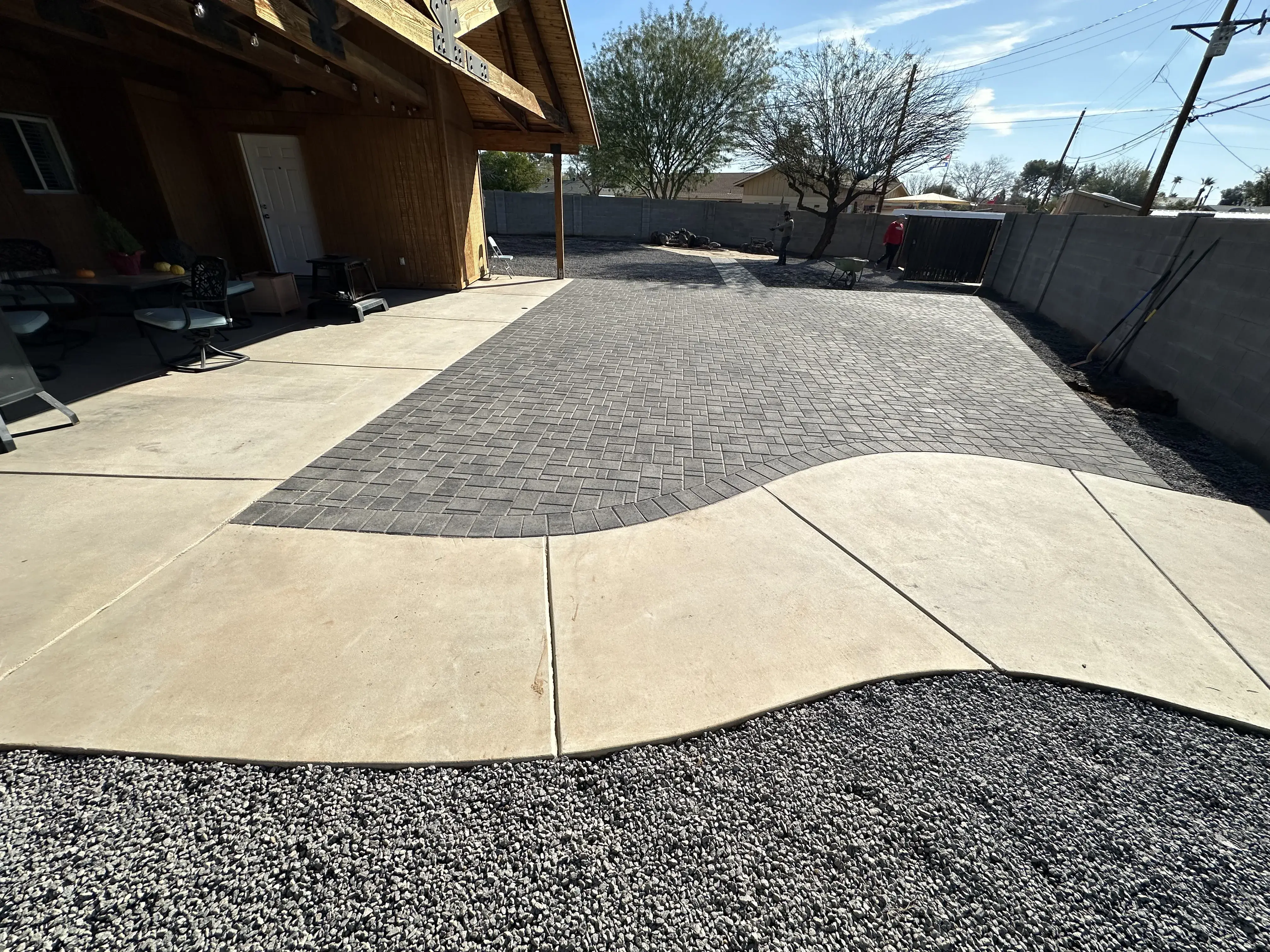 After: Backyard renovation with native plants and paver patio
