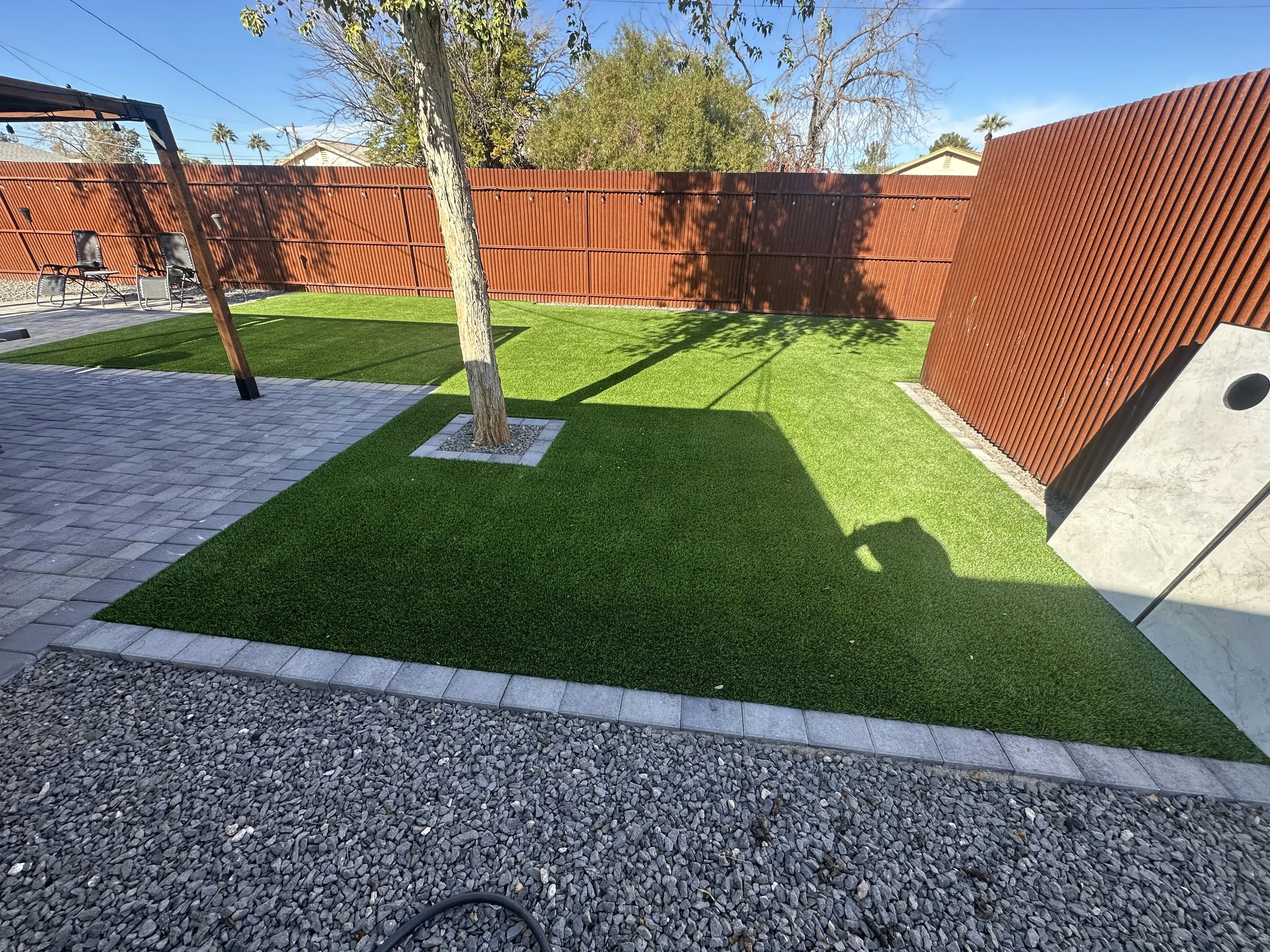 After: New outdoor kitchen and BBQ area